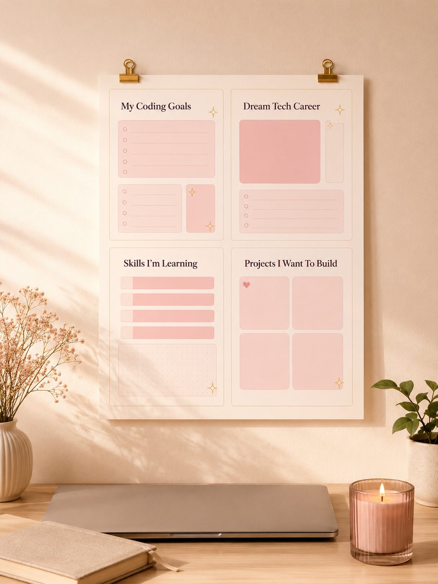 Coding Vision Board — free printable PDF